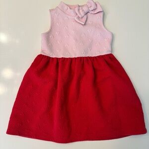 Janie and Jack Pink and Red Textured Dress 3T